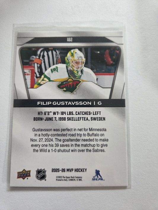 Filip Gustavsson Upper Deck MVP Hockey #182 [Minnesota Wild]