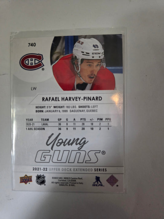 Rafael Harvey-Pinard Upper Deck Extended Series Young Guns #740 [Montreal Canadians]