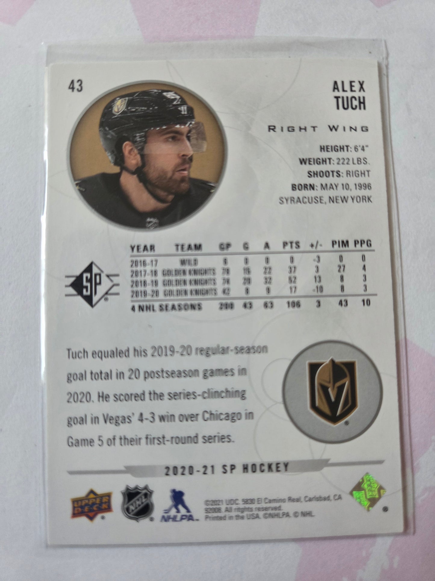 Alex Tuch SP Hockey #43 [Las Vegas Golden Knights]