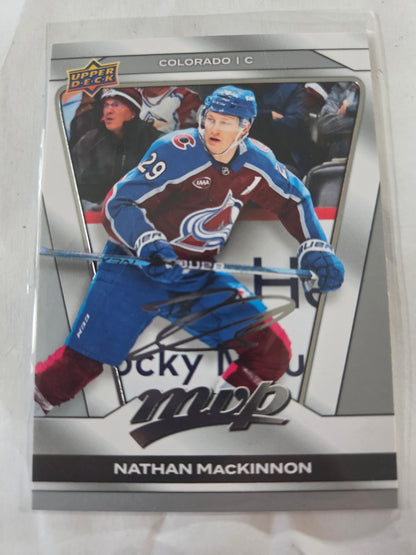 Nathan MacKinnon Upper Deck MVP Hockey Signed Silver Script #50 [Colorado Avalanche]