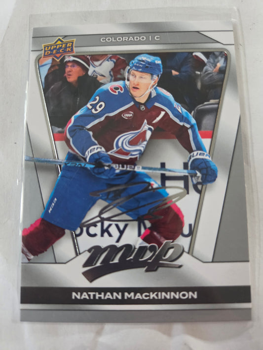 Nathan MacKinnon Upper Deck MVP Hockey Signed Silver Script #50 [Colorado Avalanche]