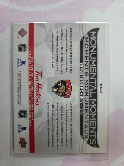 Sergei Bobrovsky Upper Deck Monumental Moments [Florida Panthers]