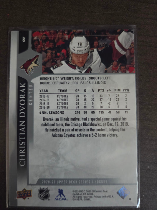 Christian Dvorak Upper Deck Series 1 #8 [Arizona Phoenix Coyotes]