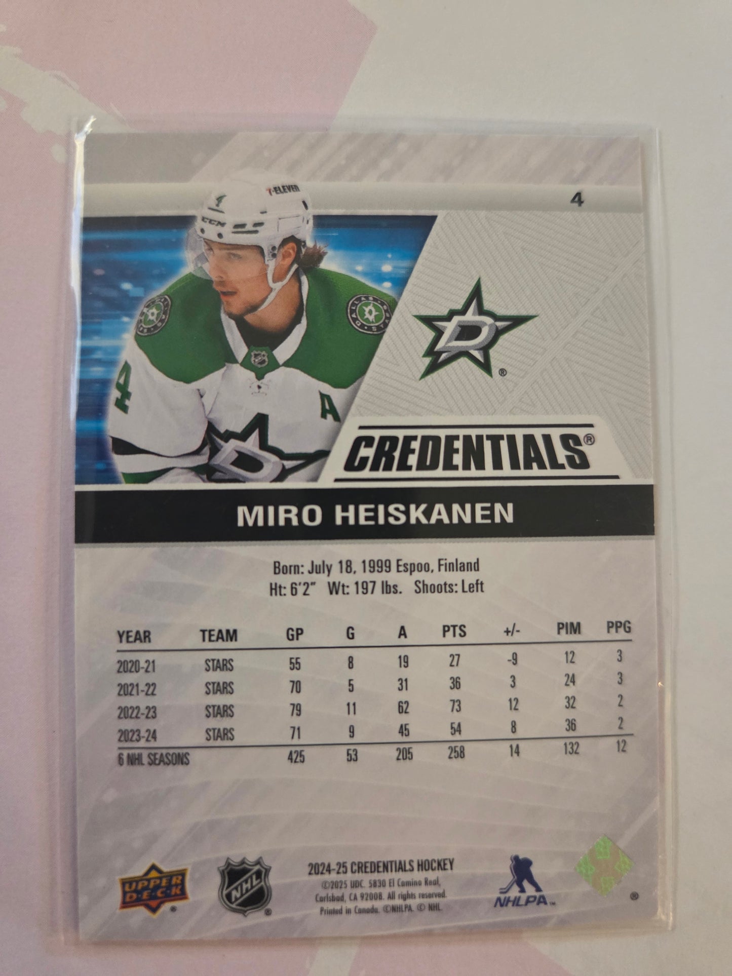 Miro Heiskanen Upper Deck Credentials Hockey #4 [Dallas Stars]
