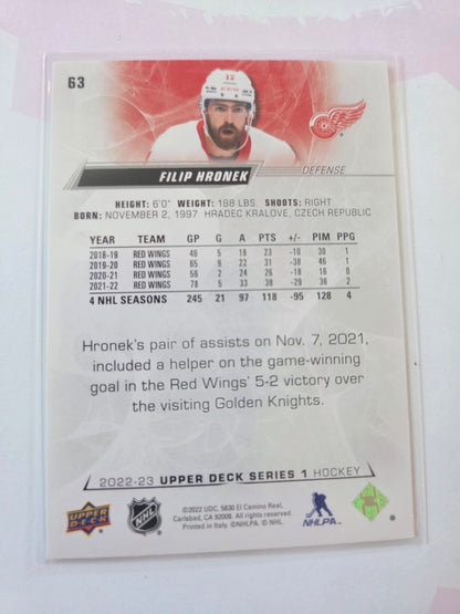 Filip Hronek Upper Deck Series 1 Hockey #63 [Detroit Red Wings]