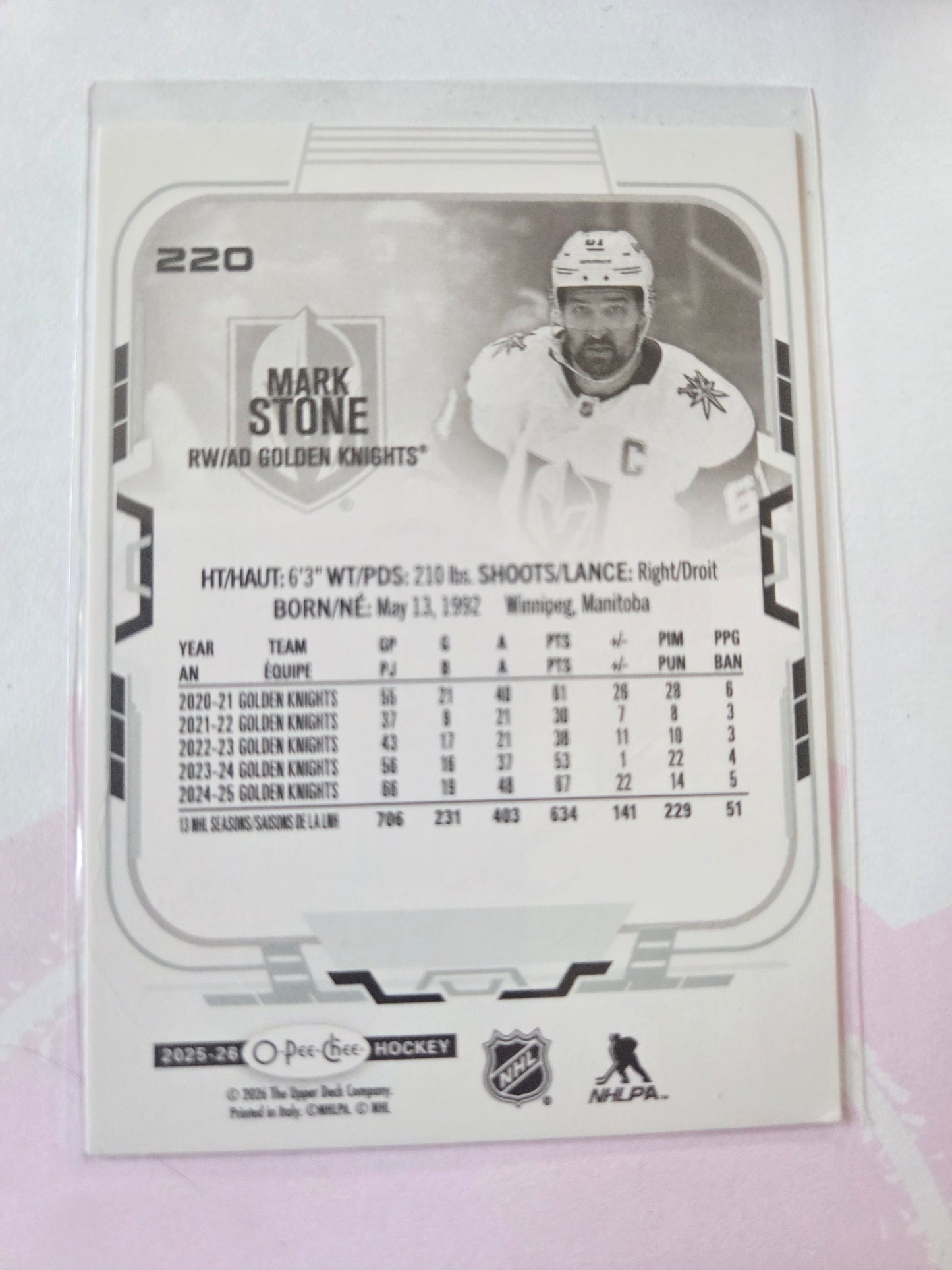 Mark Stone O-Pee-Chee Hockey #220 [Las Vegas Golden Knights]