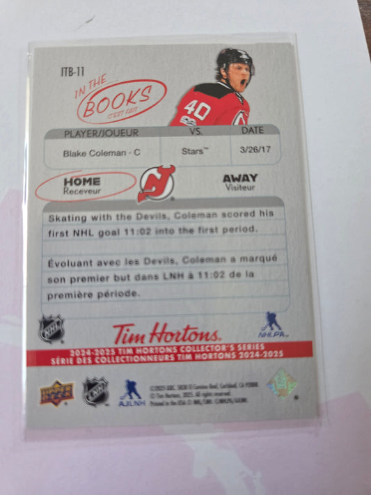 Blake Coleman Upper Deck In the Books [New Jersey Devils]