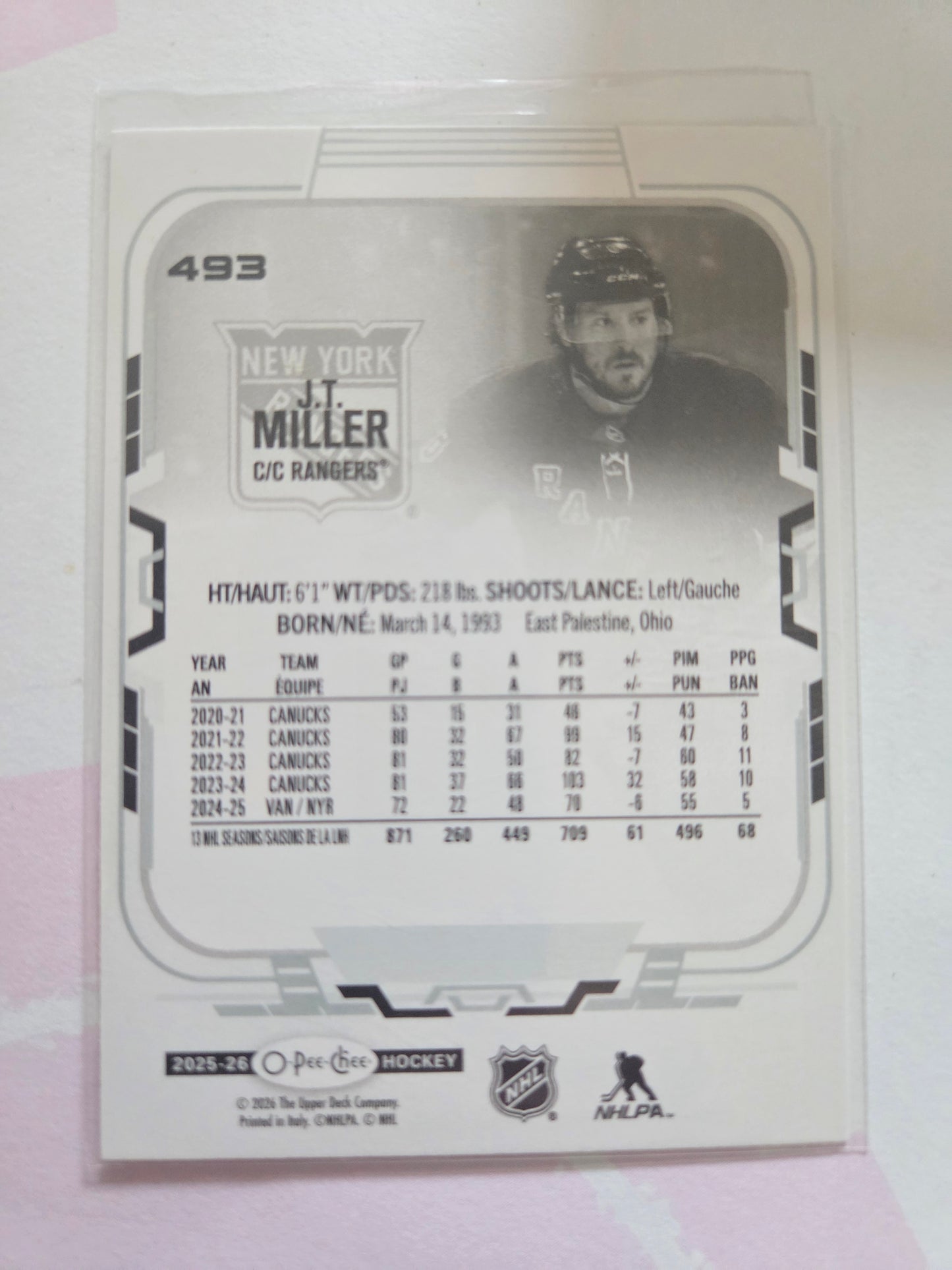 J.T. Miller O-Pee-Chee Hockey #493 [New York Rangers]