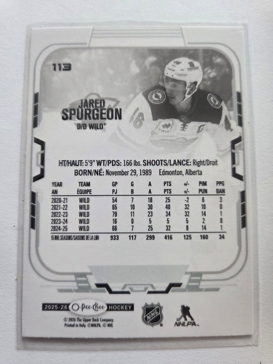 Jared Spurgeon O-Pee-Chee Hockey #113 [Minnesota Wild]