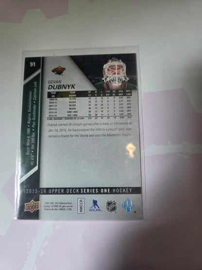Devan Dubnyk Upper Deck Series One #91 [Minnesota Wild]