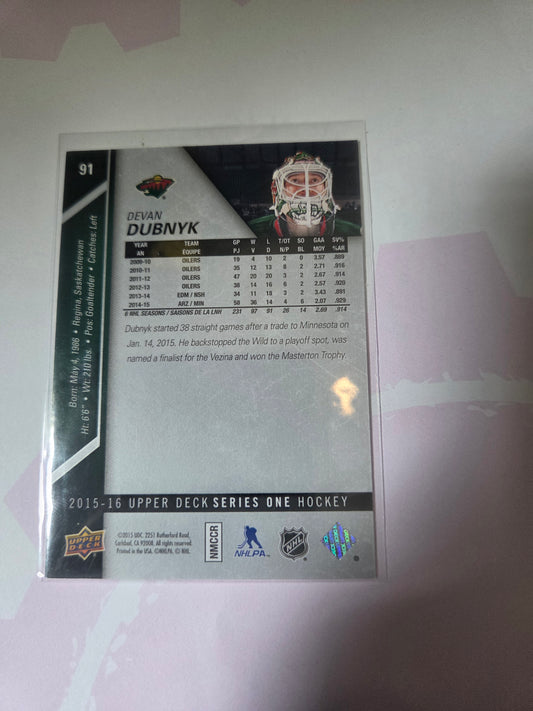 Devan Dubnyk Upper Deck Series One #91 [Minnesota Wild]