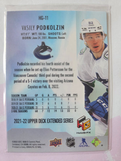 Vasily Podkolzin Upper Deck Extended Series HoloGrFx [Vancouver Canucks]