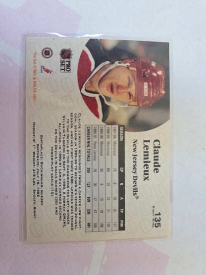 Claude Lemieux NHL Pro Set #135 [New Jersey Devils]