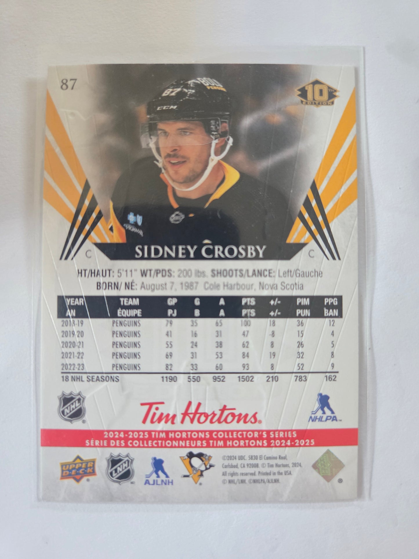 Sidney Crosby Upper Deck 10th Edition #87 [Pittsburgh Penguins]
