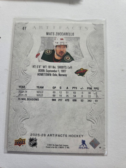 Mats Zuccarelle Upper Deck MVP Hockey Signed Gold Script #159 [Minnesota Wild]