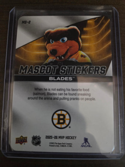 Blades Upper Deck MVP Mascot Stickers [Boston Bruins]