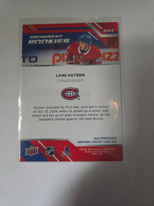 Lane Hutson Upper Deck National Hockey Card Day Prominent Rookies [Montreal Canadians]
