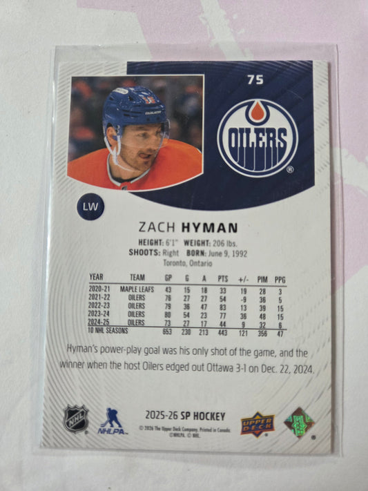 Zach Hyman SP Hockey #75 [Edmonton Oilers]