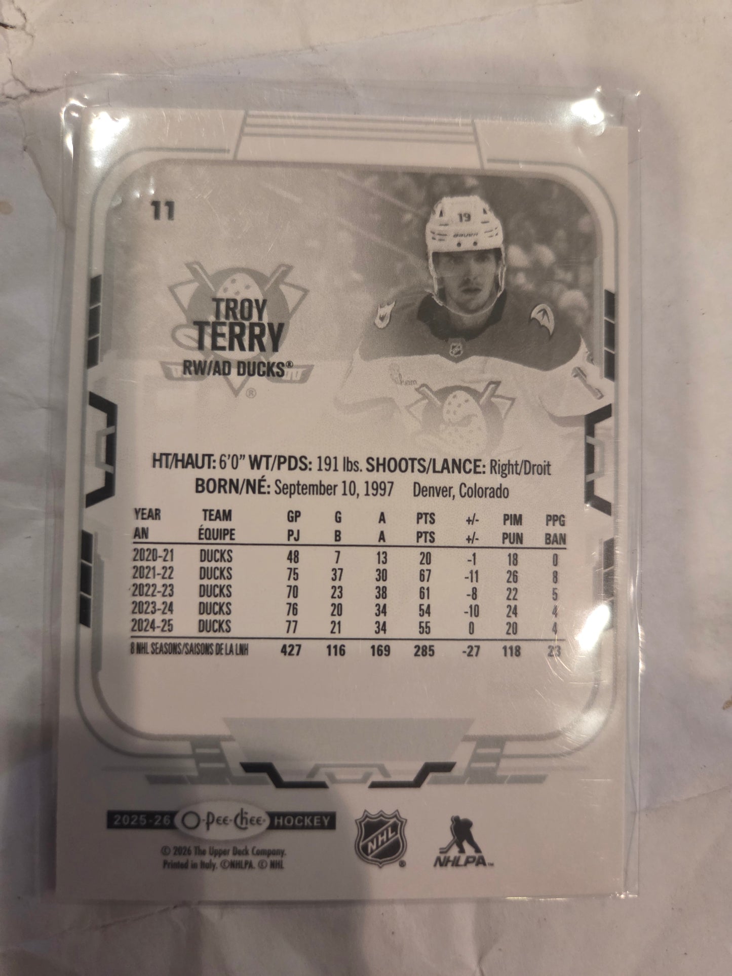 Troy Terry O-Pee-Chee #11 [Anaheim Ducks]