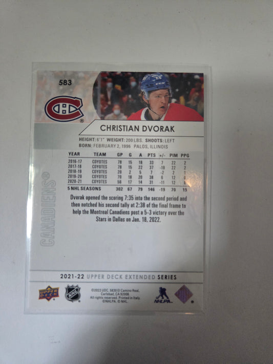 Christian Dvorak Upper Deck Extended Series #583 [Montreal Canadians]