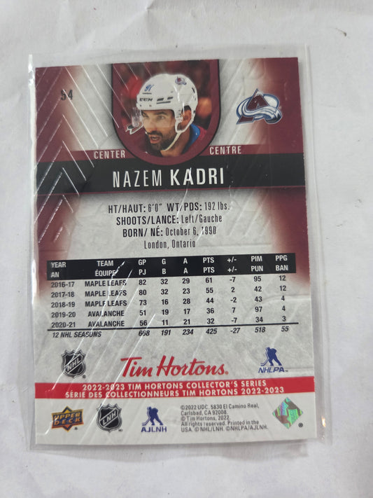Nazem Kadri Tim Hortons Upper Deck #54 [Colorado Avalanche]