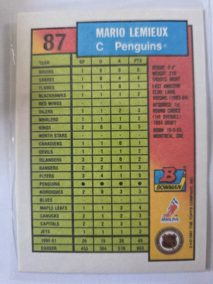 Mario Lemieux Bowman #87 [Pittsburgh Penguins]