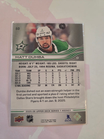 Matt Dumba Upper Deck Series 2 #50 [Dallas Stars]