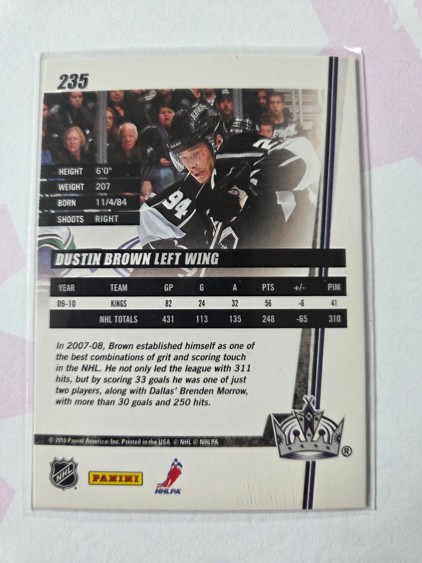 Dustin Brown Panini Donruss #235 [Los Angeles Kings]