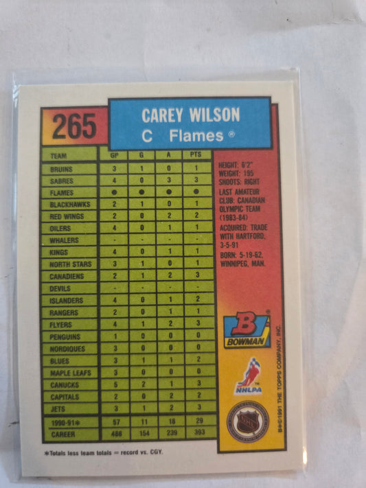 Carey Wilson NHL Bowman #265 [Calgary Flames]
