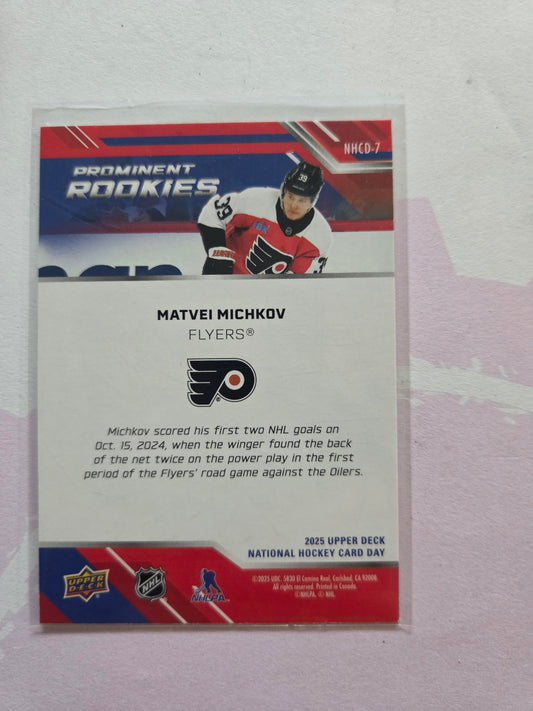 Matvei Michkov Upper Deck National Hockey Card Day Prominent Rookies [Philadelphia Flyers]