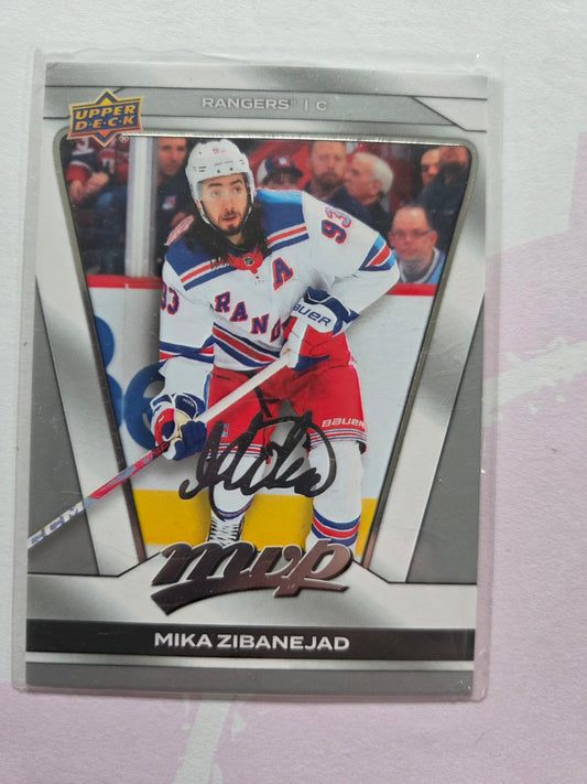 Mika Zibanejad Upper Deck MVP Hockey Signed Silver Script #15 [New York Rangers]