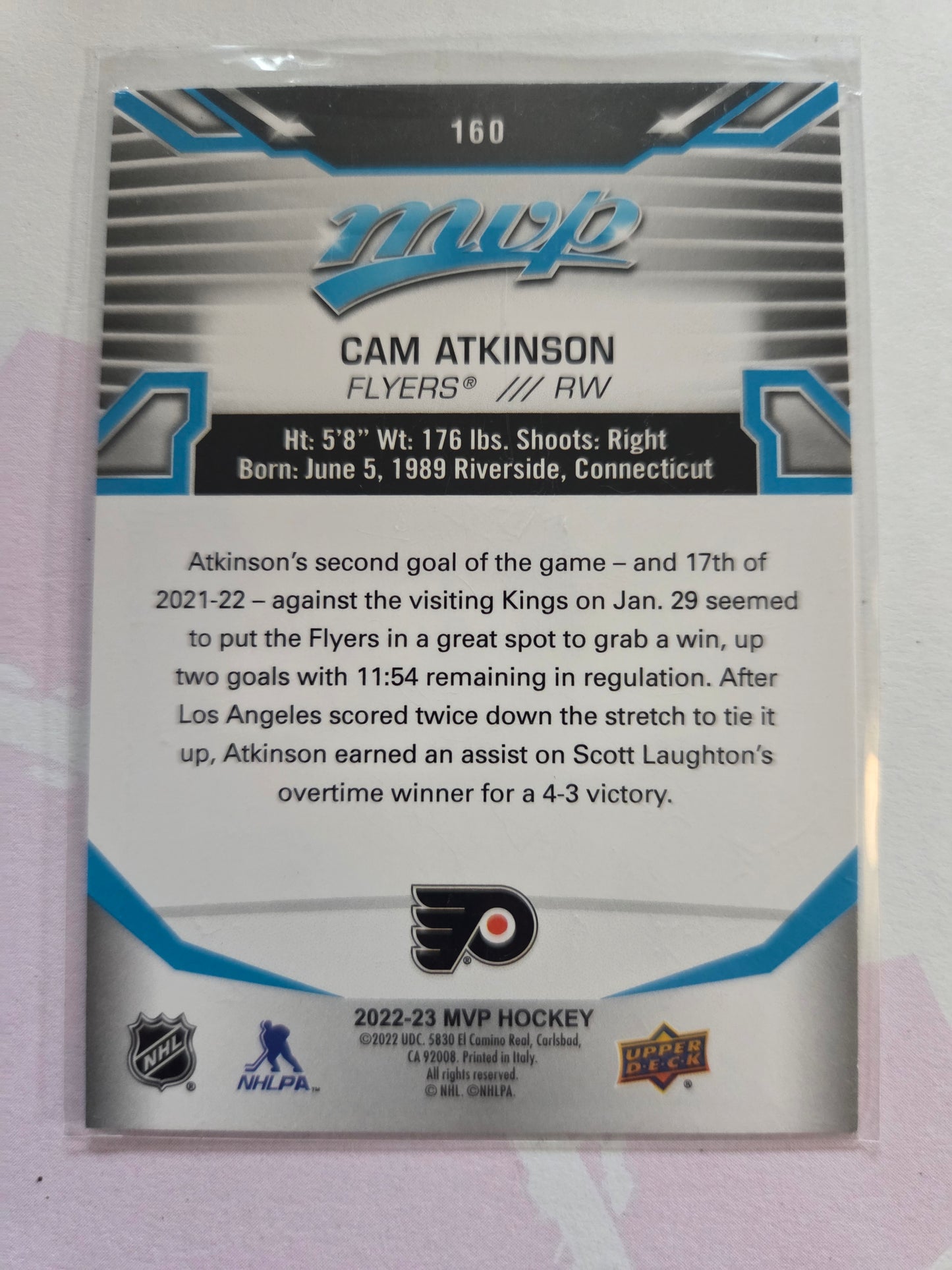 Cam Atkinson Upper Deck Blue MVP Hockey #160 [Philadelphia Flyers]
