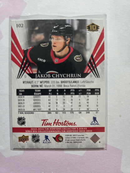 Jakob Chychrun Upper Deck Tim Hortons 10th Edition #102 [Ottawa Senators]