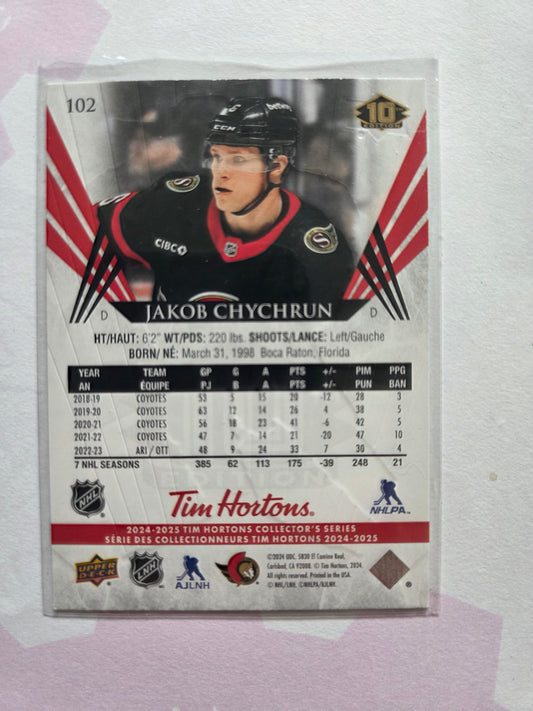 Jakob Chychrun Upper Deck Tim Hortons 10th Edition #102 [Ottawa Senators]