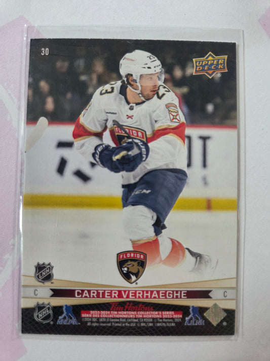 Sergei Bobrovsky/Carter Verhaeghe Upper Deck Tim Hortons #30 [Florida Panthers]