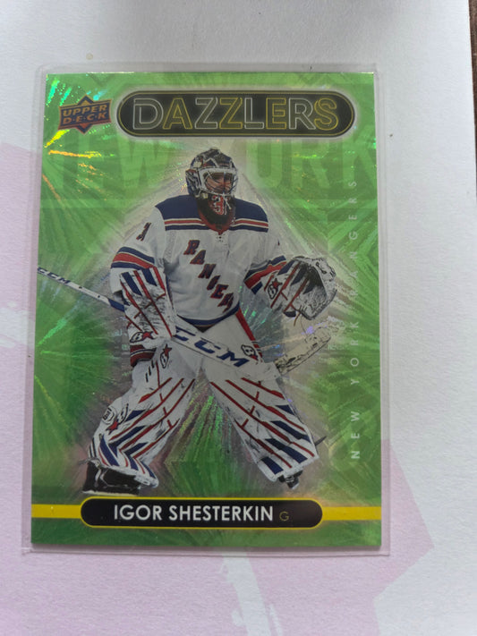 Igor Shesterkin Upper Deck Series 1 Green Dazzlers [New York Rangers]