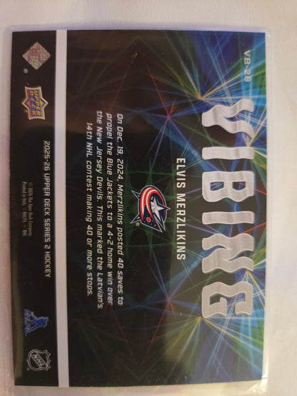 Elvis Merzlikins Upper Deck Series 2 Vibing [Columbus Blue Jackets]