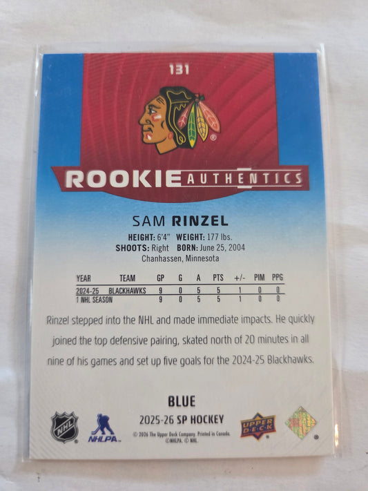 Sam Rinzel Blue SP Hockey #131 [Chicago Blackhawks]