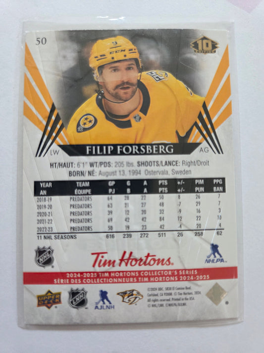 Filip Forsberg Upper Deck 10th Edition #50 [Nashville Predators]