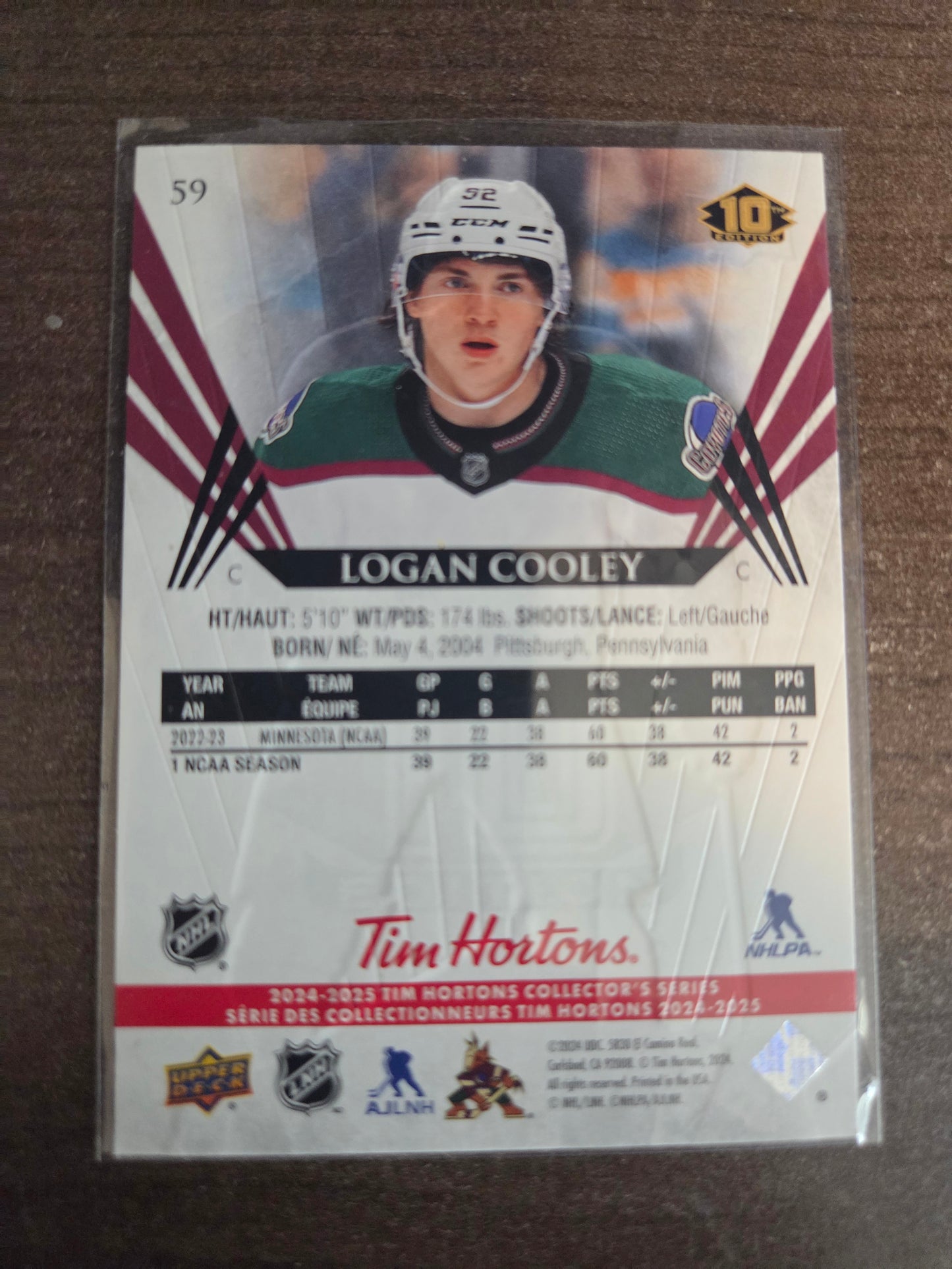 Logan Cooley Upper Deck 10th Edition #59 [Arizona Phoenix Coyotes]