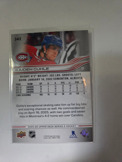 Kaiden Guhle Upper Deck Series 2 #342 [Montreal Canadians]