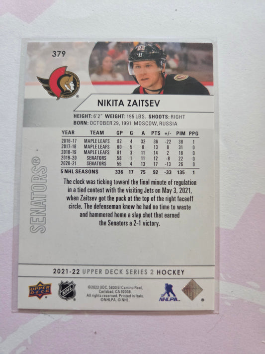 Nikita Zaitsev Upper Deck Series 2 Hockey #379 [Ottawa Senators]