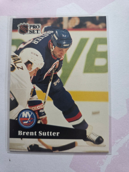 Brent Sutter French NHL Pro Set #154 [New York Islanders]