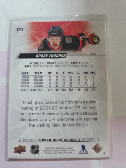 Brady Tkachuk Upper Deck Series 2 #377 [Ottawa Senators]