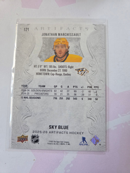 Jonathan Marchessault Sky Blue Upper Deck Artifacts Hockey #121 [Nashville Predators]