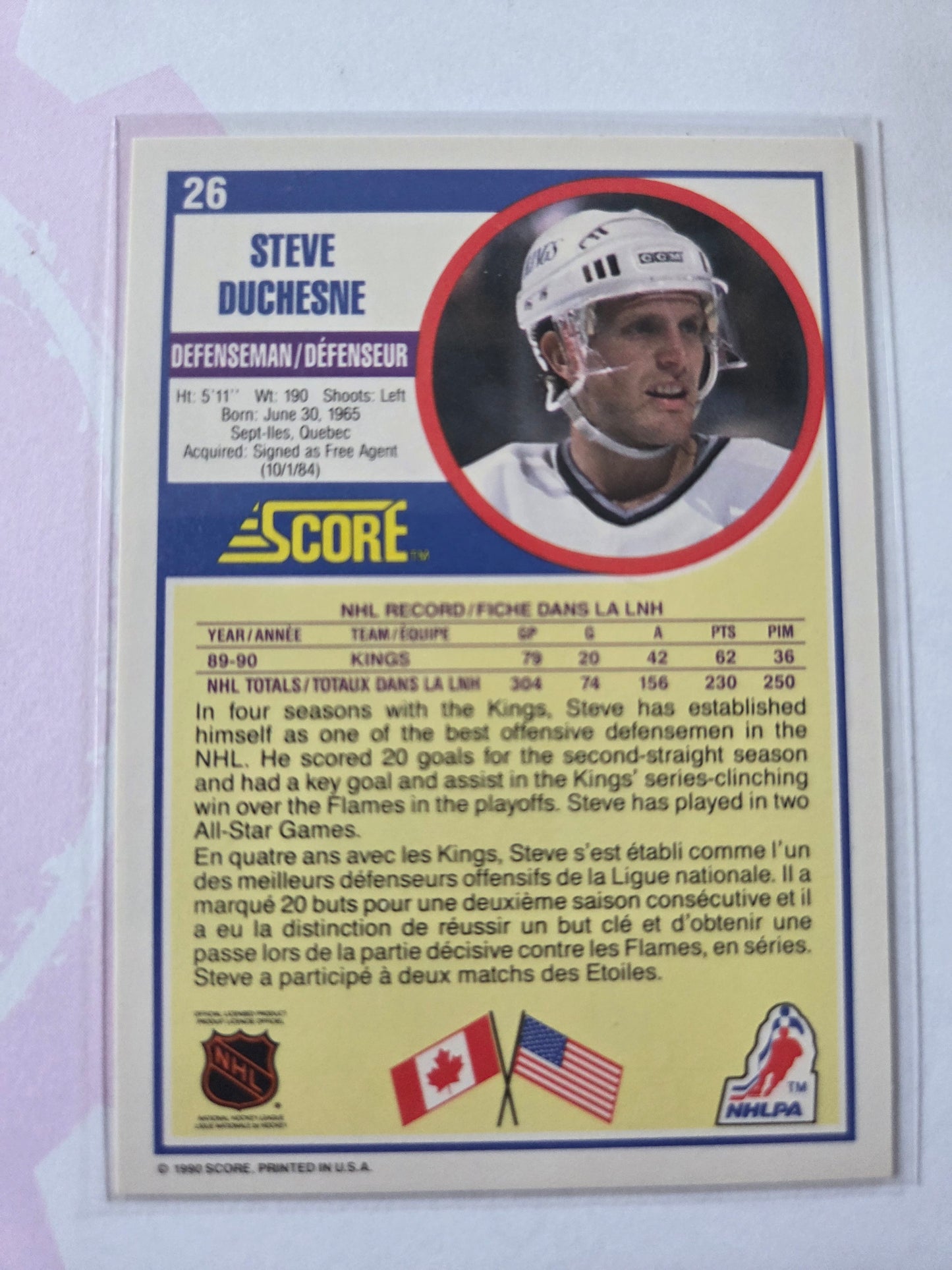Steve Duchesne NHL Score #26 [Los Angeles Kings]