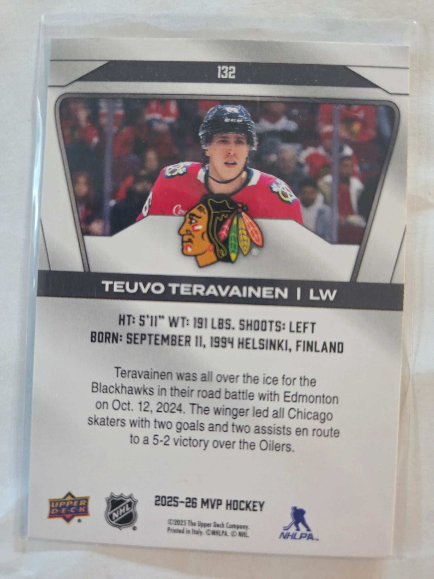 Teuvo Teravainen Upper Deck MVP Hockey #132 [Chicago Blackhawks]