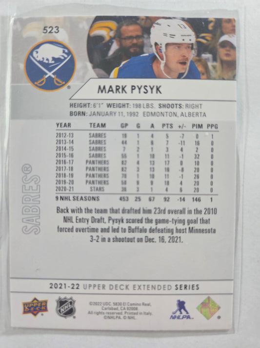 Mark Pysyk Upper Deck Extended Series #523 [Buffalo Sabres]