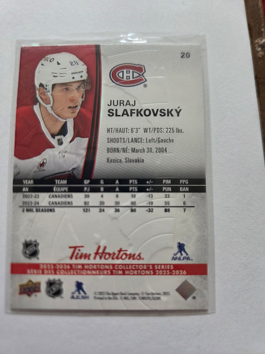Juraj Slafkovsky Upper Deck Tim Hortons #20 [Montreal Canadians]
