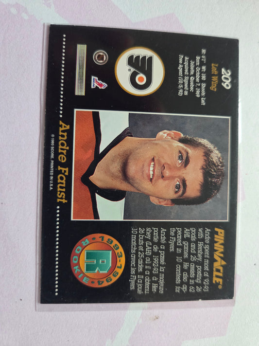 Andre Faust 93/94 Pinnacle Rookie #209 [Philadelphia Flyers]